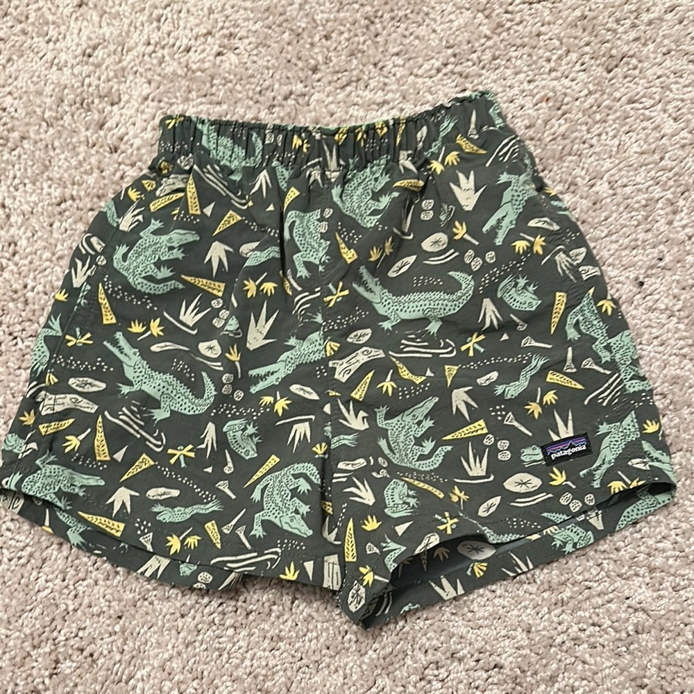 Patagonia Green Alligator Print Shorts